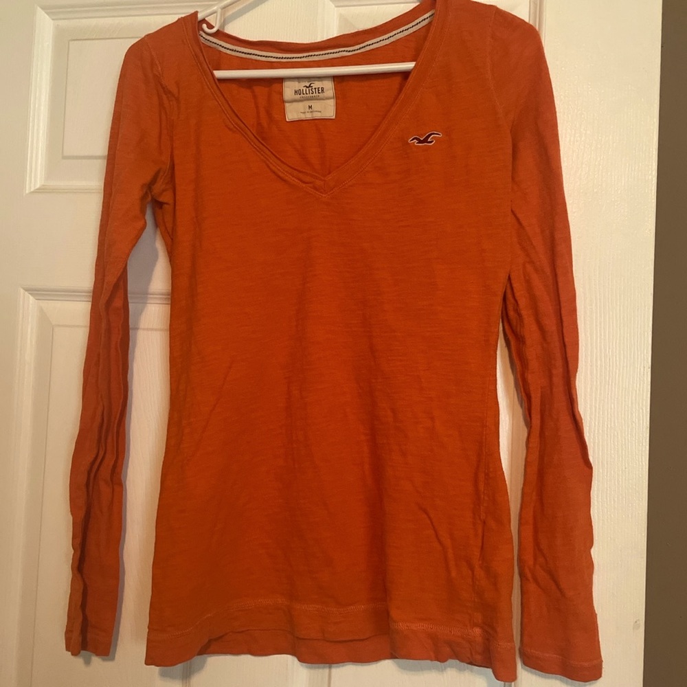 Hollister Orange Long Sleeve Top. Size Medium.